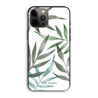 Tropical watercolor leaves: iPhone 12 Pro Max Biologisch afbreekbaar hoesje