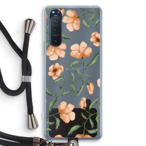 Peachy flowers: Sony Xperia 5 II Transparant Hoesje met koord
