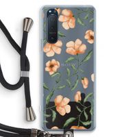 Peachy flowers: Sony Xperia 5 II Transparant Hoesje met koord