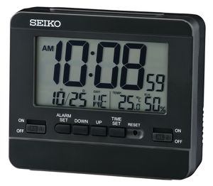 Seiko QHL086K Wekker met Alarm en Thermometer
