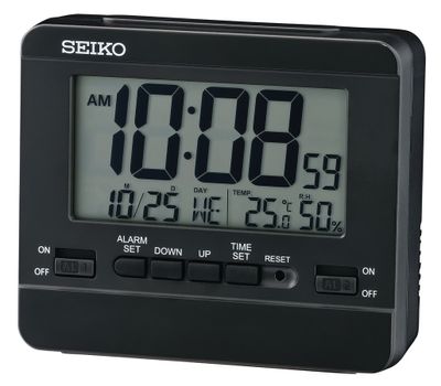 Seiko QHL086K Wekker met Alarm en Thermometer