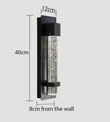 CrystalLux Buitenwandlamp - Moderne Waterdichte Wandverlichting met K9 Kristal & Anti-Roest Aluminium