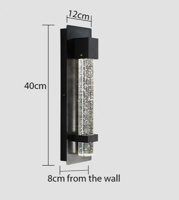 CrystalLux Buitenwandlamp - Moderne Waterdichte Wandverlichting met K9 Kristal & Anti-Roest Aluminium