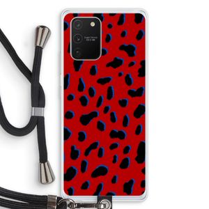 Red Leopard: Samsung Galaxy S10 Lite Transparant Hoesje met koord