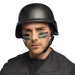 Carnaval verkleed soldaten/swat team Helm - zwart - voor volwassenen