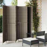 Kamerscherm 6 panelen poly rattan grijs - thumbnail