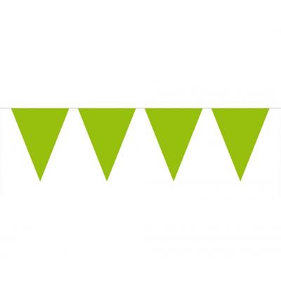 Party Vlaggenlijn puntvlaggetjes - kunststof - groen - 10 meter - Slinger - versiering