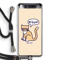 Miauw: Samsung Galaxy A80 Transparant Hoesje met koord - thumbnail