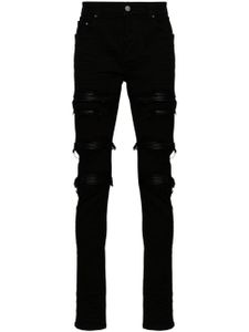 AMIRI jean Leather-Trasher à effet usé - Noir