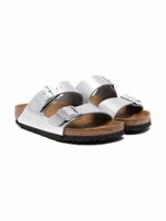 Birkenstock Kids claquettes à effet métallisé - Argent