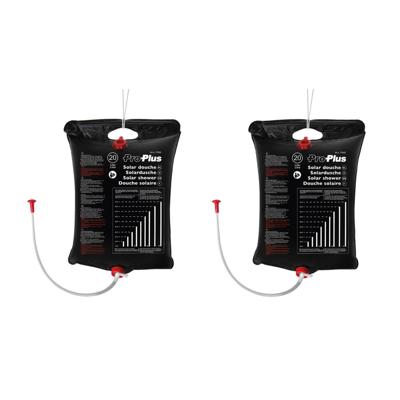 Mobiele douche waterzak - Set van 2x stuks - 20 liter - solar - camping reisdouche - noodpakket - ka