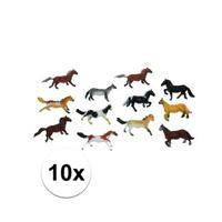 Paarden speelgoed - 10x stuks - plastic - 6 cm - figuur paard - willekeurig