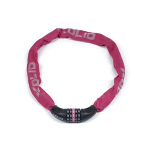 Xolid ketting fietsslot met cijferslot - 90 cm - fuchsia roze - kettingslot fiets - 5-cijfers