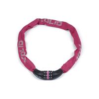 Xolid ketting fietsslot met cijferslot - 90 cm - fuchsia roze - kettingslot fiets - 5-cijfers - thumbnail