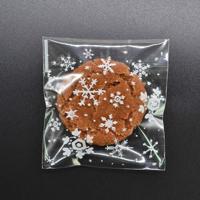 5 packs Snowflake kerst snoep cookie snack tas zelfklevende Gift Bag grootte: 10x10cm