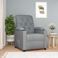 Fauteuil verstelbaar stof lichtgrijs