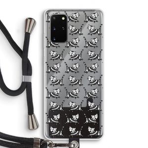Zwarte poes: Samsung Galaxy S20 Plus Transparant Hoesje met koord