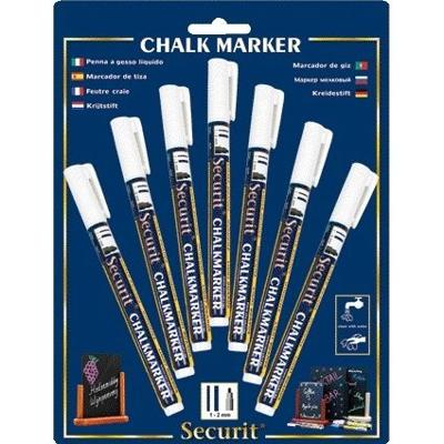 Krijtstift Securit SMA-100 rond wit 1-2mm blister à 7 stuks Krijtstift Securit SMA-100 rond wit 1-2mm blister à 7 stuks