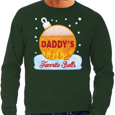 Foute Kerst trui sweater - Daddy his favorite balls - bier / biertje - drank - groen - voor heren Foute Kerst trui sweater - Daddy his favorite balls - bier / biertje - drank - groen - voor heren