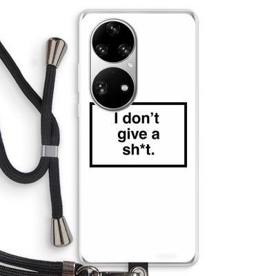 Don't give a shit: Huawei P50 Pro Transparant Hoesje met koord