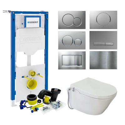 Geberit UP320 Toiletset set46 Wiesbaden Luxe Douchewc Stroomloos Met Metro Pot Sigma Drukplaat