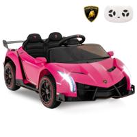 Lamborghini Gelicentieerde Elektrische Auto voor Kinderen Aangedreven Door 12V Batterij Afstandsbediening 3 Snelheden Roze
