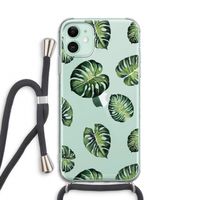 Tropische bladeren: iPhone 11 Transparant Hoesje met koord