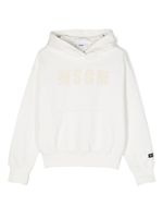 MSGM Kids hoodie en coton à logo imprimé - Blanc