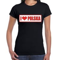 I love Polska / Polen landen t-shirt zwart dames