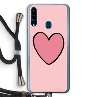 Hartje: Samsung Galaxy A20s Transparant Hoesje met koord Hartje: Samsung Galaxy A20s Transparant Hoesje met koord
