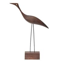 Warm Nordic Beak Bird Tall Heron decoratie gerookt eiken - thumbnail