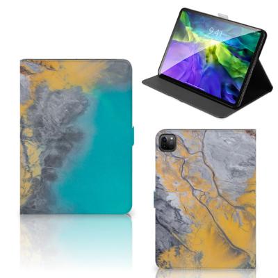 iPad Pro 11 2020/2021/2022 Leuk Tablet hoesje Marble Blue Gold iPad Pro 11 2020/2021/2022 Leuk Tablet hoesje Marble Blue Gold