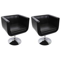 Barstoelen 2 st kunstleer zwart