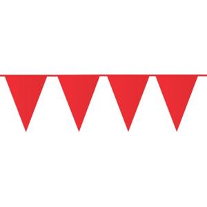 Party Vlaggenlijn puntvlaggetjes - kunststof - rood - 10 meter - Slinger - versiering