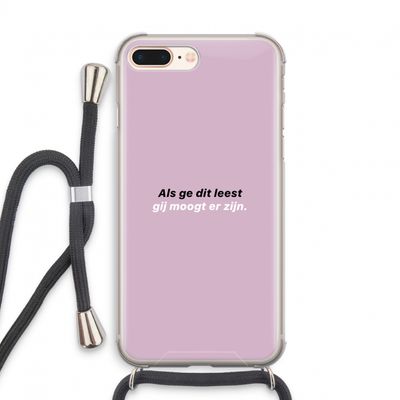 gij moogt er zijn: iPhone 8 Plus Transparant Hoesje met koord