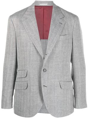 Brunello Cucinelli blazer à chevrons - Blanc