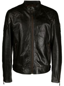 Belstaff stand-up collar leather jacket - Noir