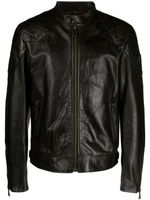 Belstaff stand-up collar leather jacket - Noir - thumbnail