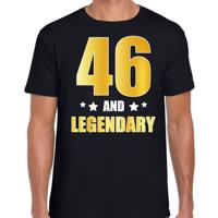 46 and legendary verjaardag cadeau t-shirt - zwart - gouden letters - heren - 46 jaar geworden
