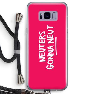 Neuters (roze): Samsung Galaxy S8 Plus Transparant Hoesje met koord
