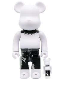 MEDICOM TOY x Andy Warhol Les Rolling Stones (Sticky Fingers) BE@RBRICK lot de figurines 100% + 400% - Blanc