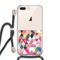 Gekleurde driehoekjes: iPhone 7 PLUS Transparant Hoesje met koord