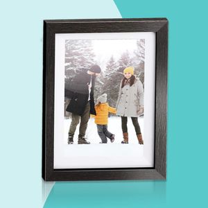 Pora&co Digitale Fotolijst met WiFi & Frameo App 10 inch, zwart / hout