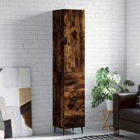 Hoge kast 34,5x34x180 cm bewerkt hout gerookt eikenkleurig