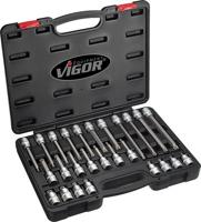 VIGOR doppenset screwdriver insert sort. 26tlg. 1/2"