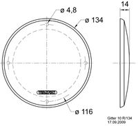 Visaton GRILLE 10 R/134 Luidsprekerbeschermrooster (Ø x h) 134 mm x 14 mm - thumbnail