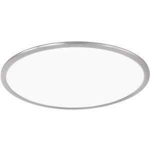 LED Plafondlamp - Plafondverlichting - Trion Povino - 31W - Warm Wit 3000K - Dimbaar - Rond - Mat Nikkel - Aluminium