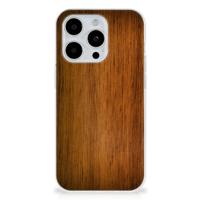 iPhone 15 Pro | Bumper Hoesje | Donker Hout