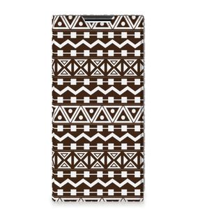 Samsung Galaxy S22 Ultra Hoesje met Magneet Aztec Brown