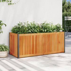 Plantenbak 110x45x44 cm massief acaciahout en staal